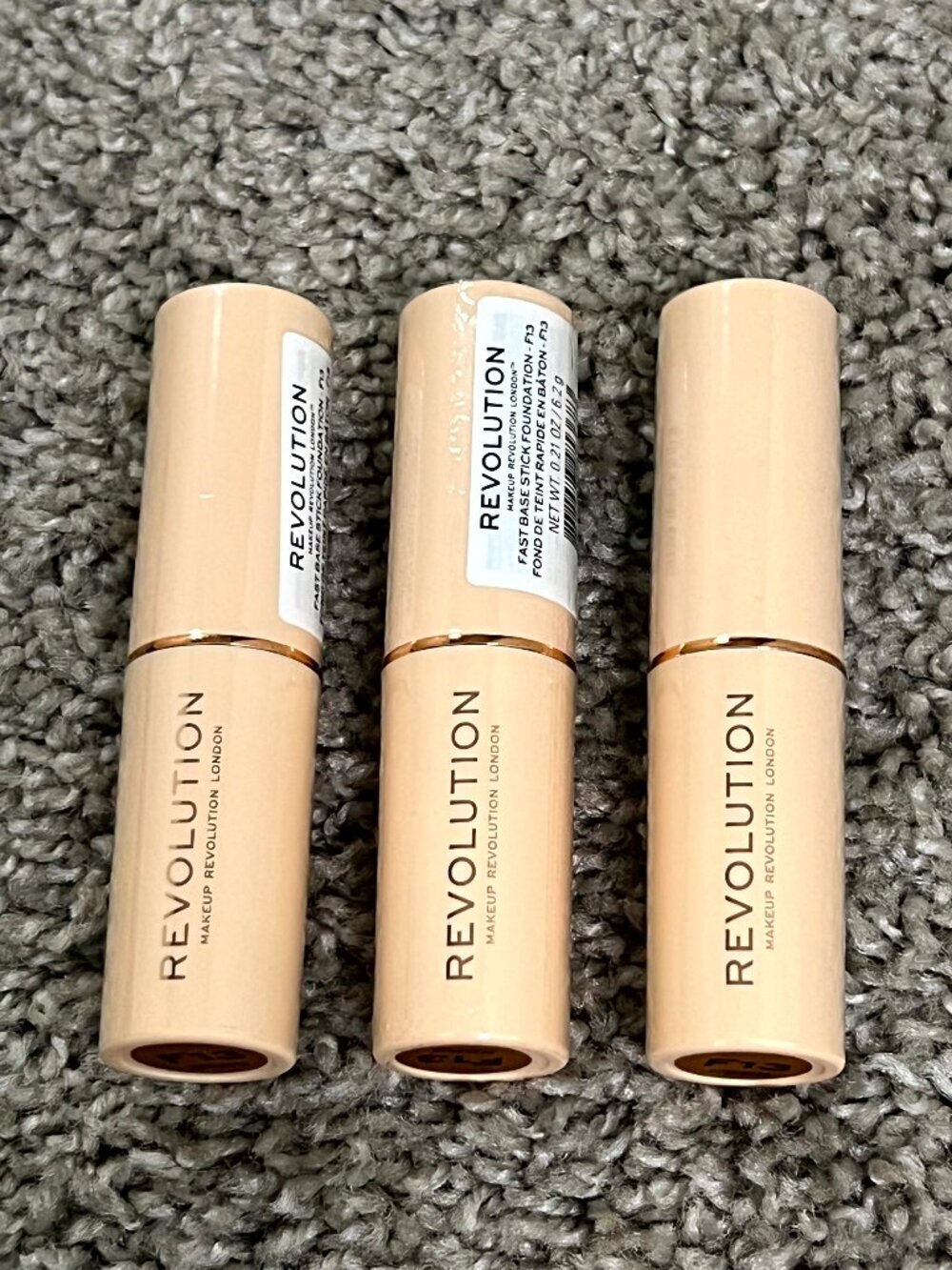 Revolution Makeup Fast Base Stick Foundation F13 3 Pack
